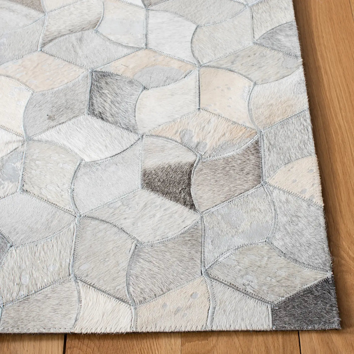 Safavieh Studio Leather 4'-0" x 6'-0" Rug in Ivory / Grey