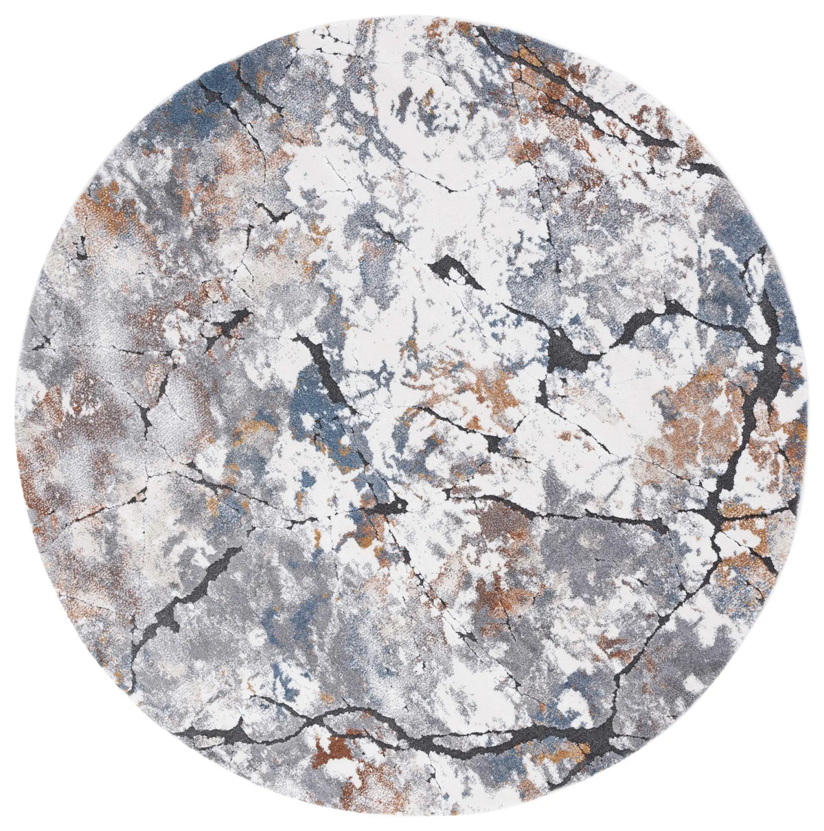 Safavieh Cyrus Shag 6'-7" x 6'-7" Rug in Grey / Ivory