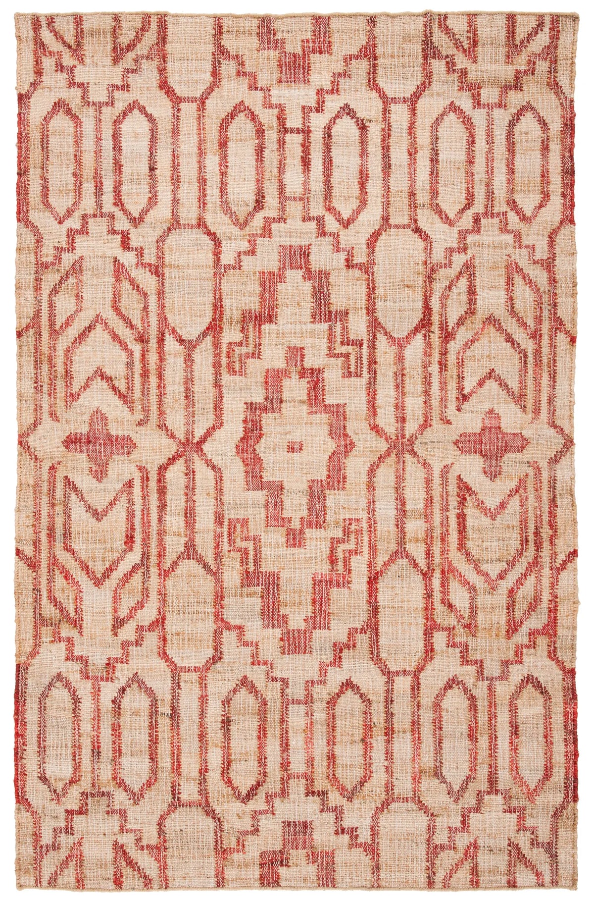 Safavieh Natural Fiber 4'-0" x 6'-0" Rug in Natural / Red