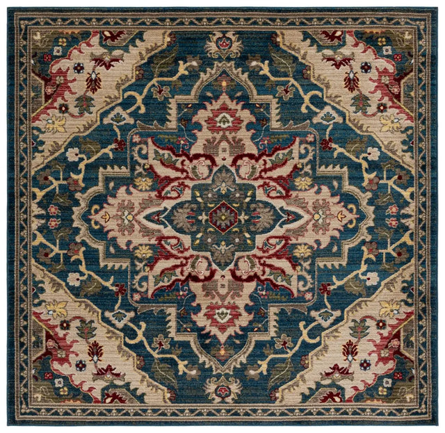 Safavieh Kashan 6'-7" x 6'-7" Rug in Blue / Beige