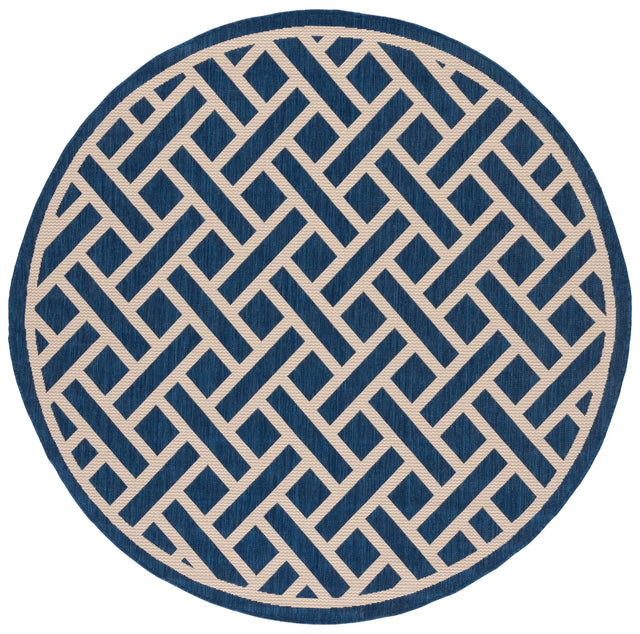 Safavieh Courtyard 6'-7" x 6'-7" Rug in Navy / Light Beige