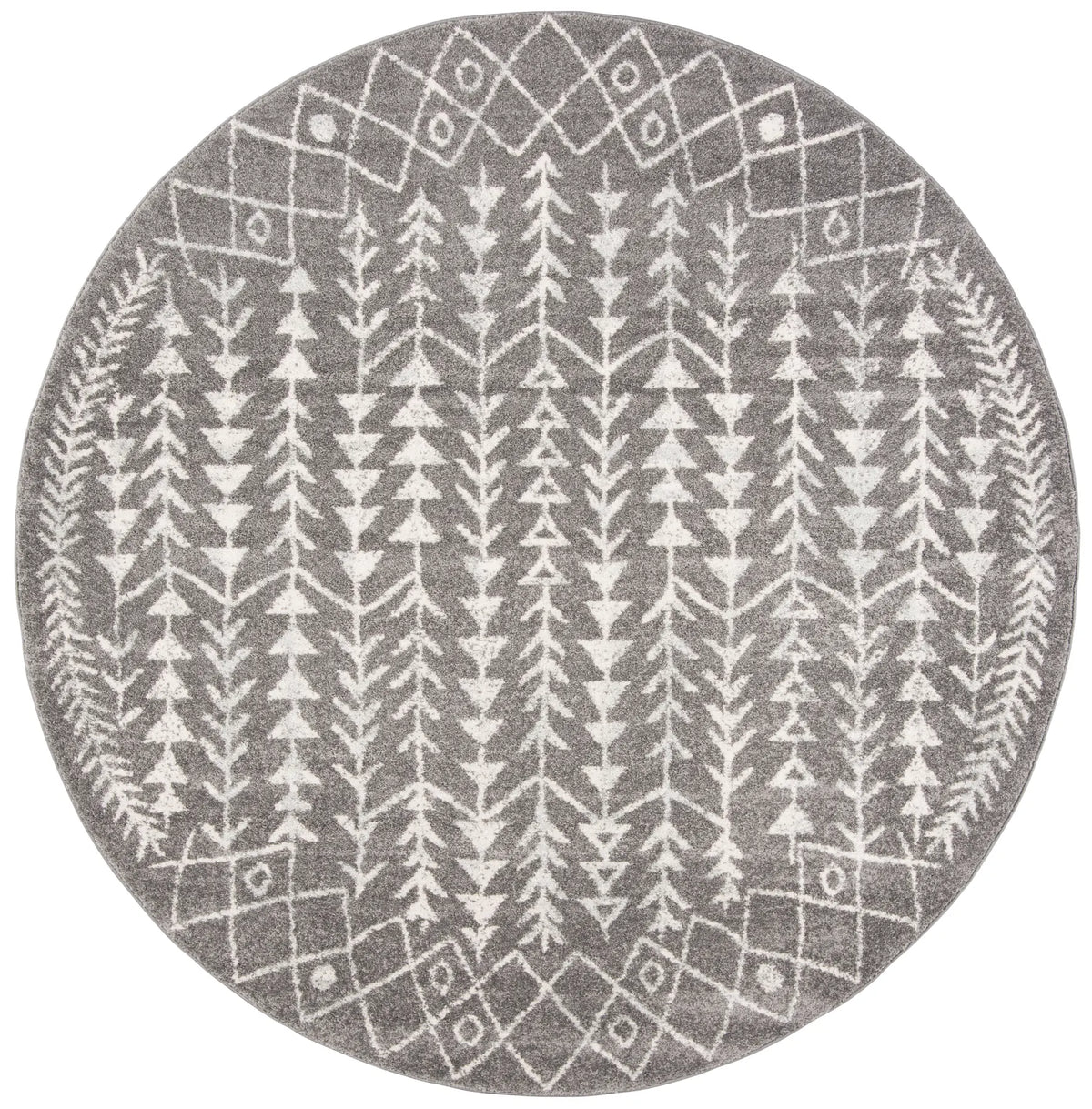 Safavieh Tulum 5'-0" x 5'-0" Rug in Dark Grey / Ivory
