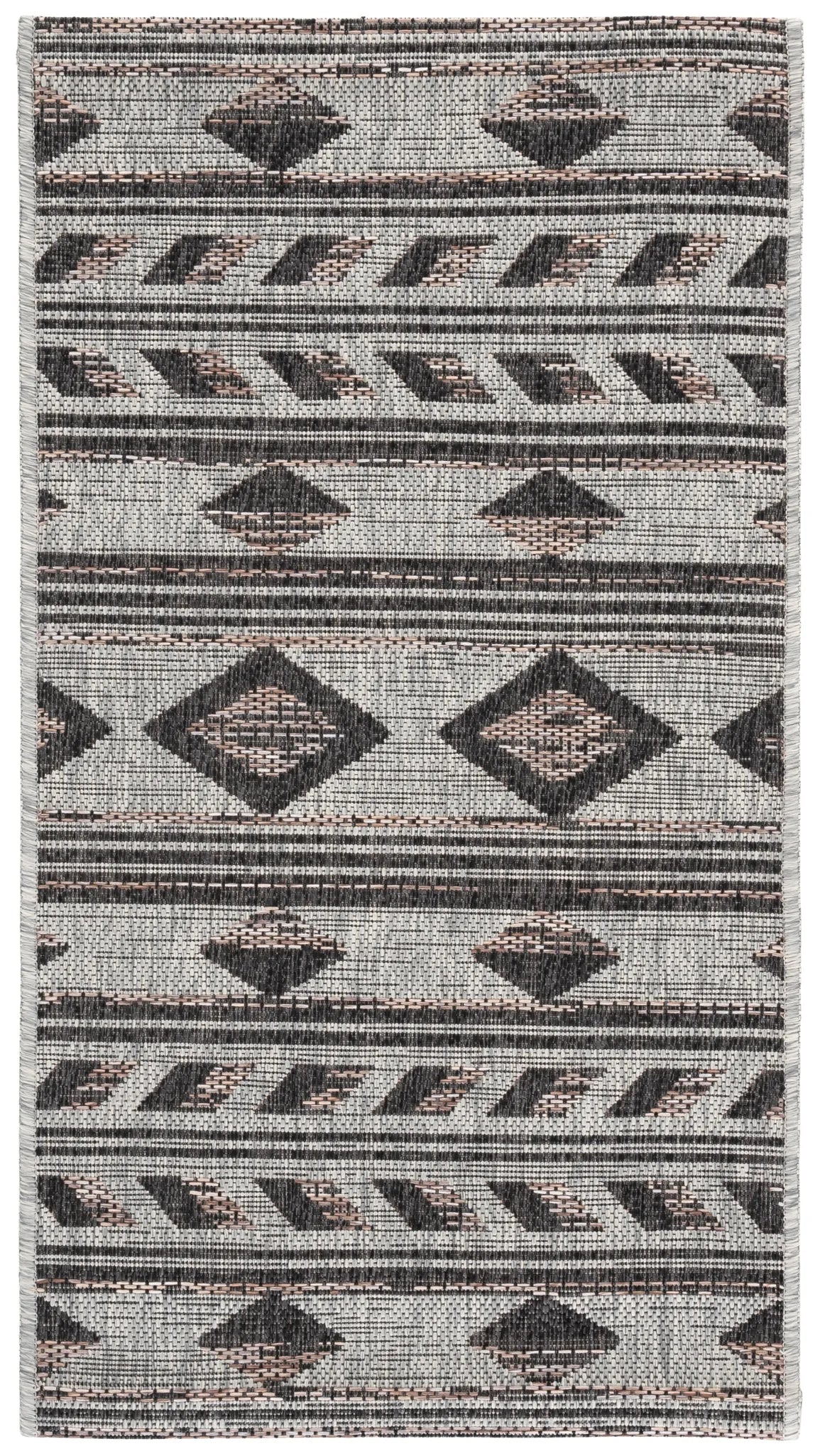 Safavieh Courtyard 2'-0" x 3'-7" Rug in Grey / Black