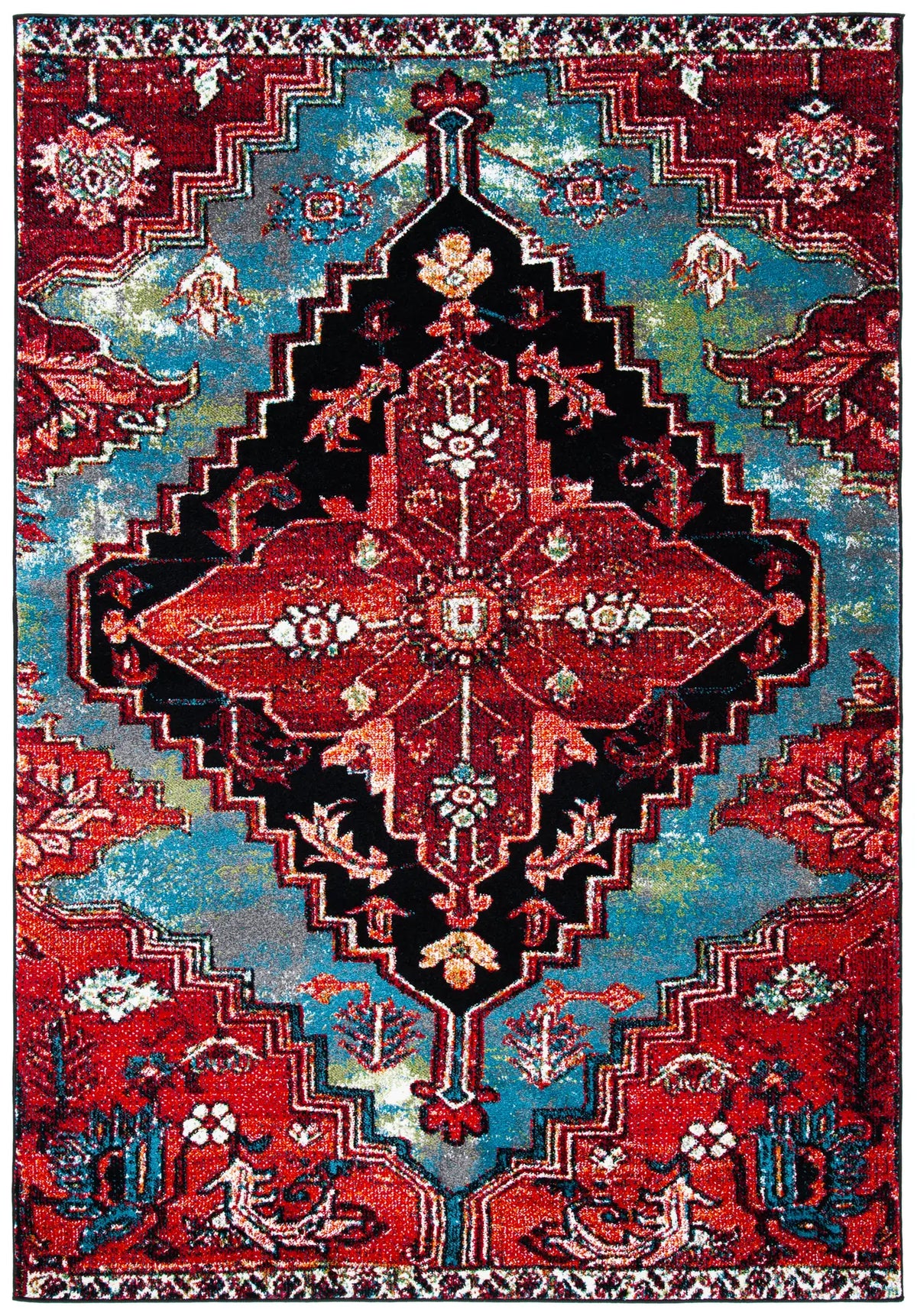 Safavieh Vintage Hamadan 4'-0" x 6'-0" Rug in Blue / Red