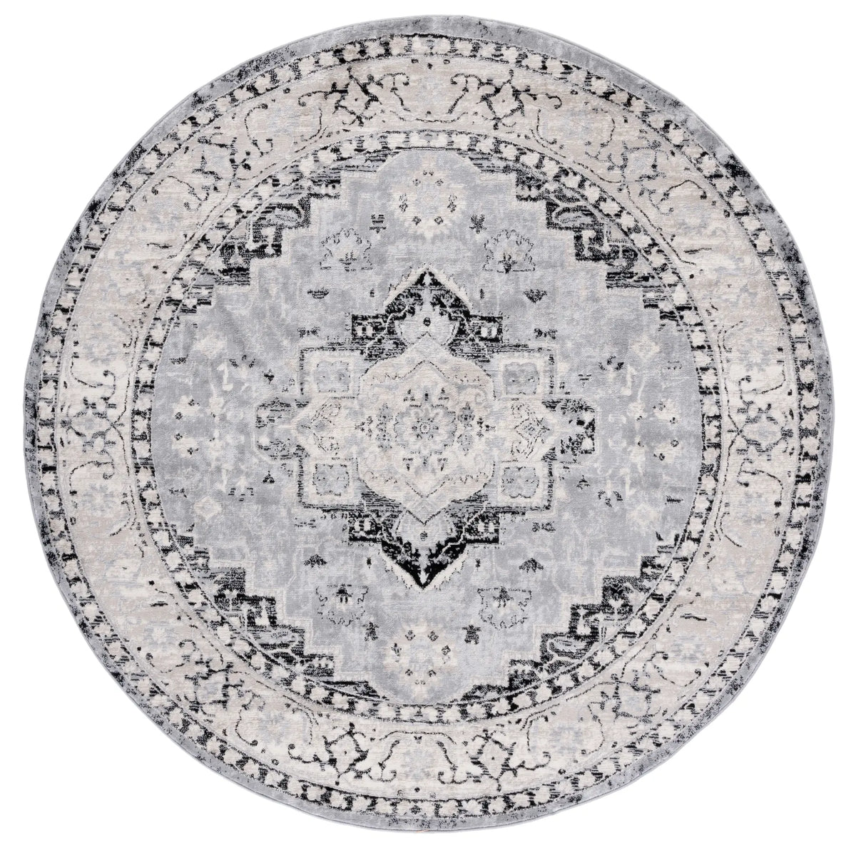 Safavieh Brentwood 6'-7" x 6'-7" Rug in Silver / Black
