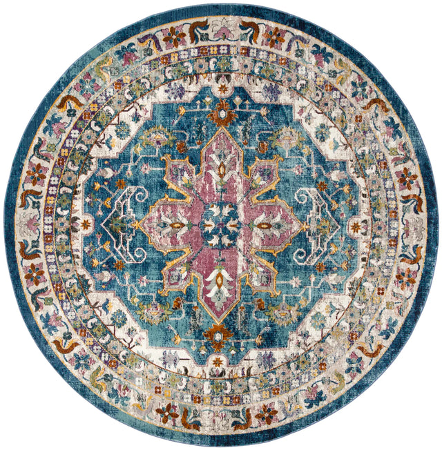 Safavieh Aria 6'-5" x 6'-5" Rug in Blue / Creme