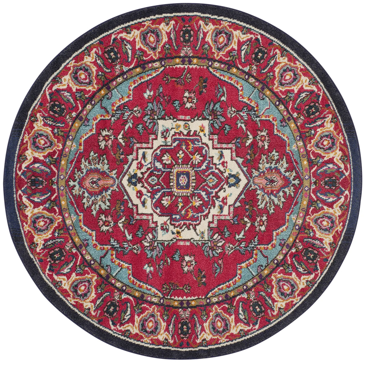 Safavieh Monaco 5'-0" x 5'-0" Rug in Red / Turquoise