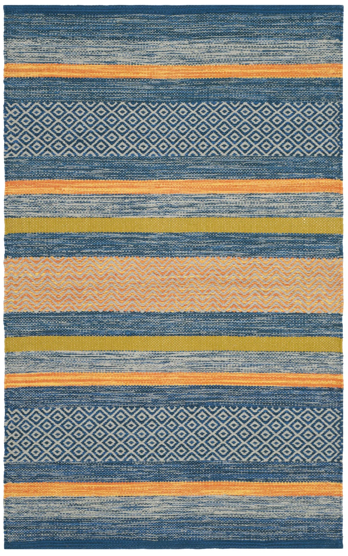Safavieh Montauk 2'-6" x 4'-0" Rug in Blue / Orange