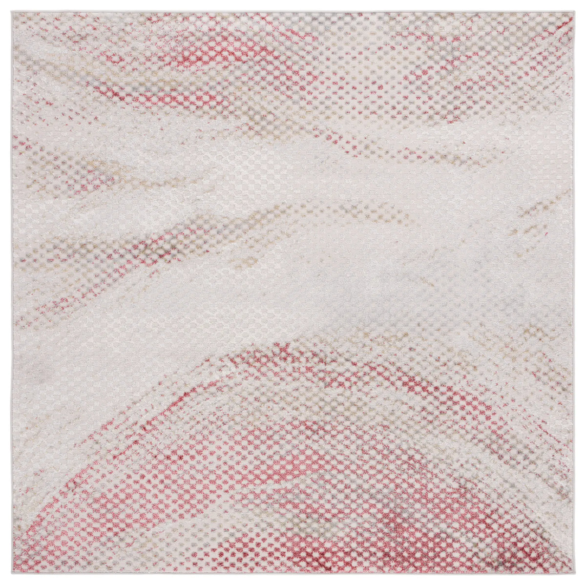 Safavieh Palma 6'-7" x 6'-7" Rug in Light Grey / Red