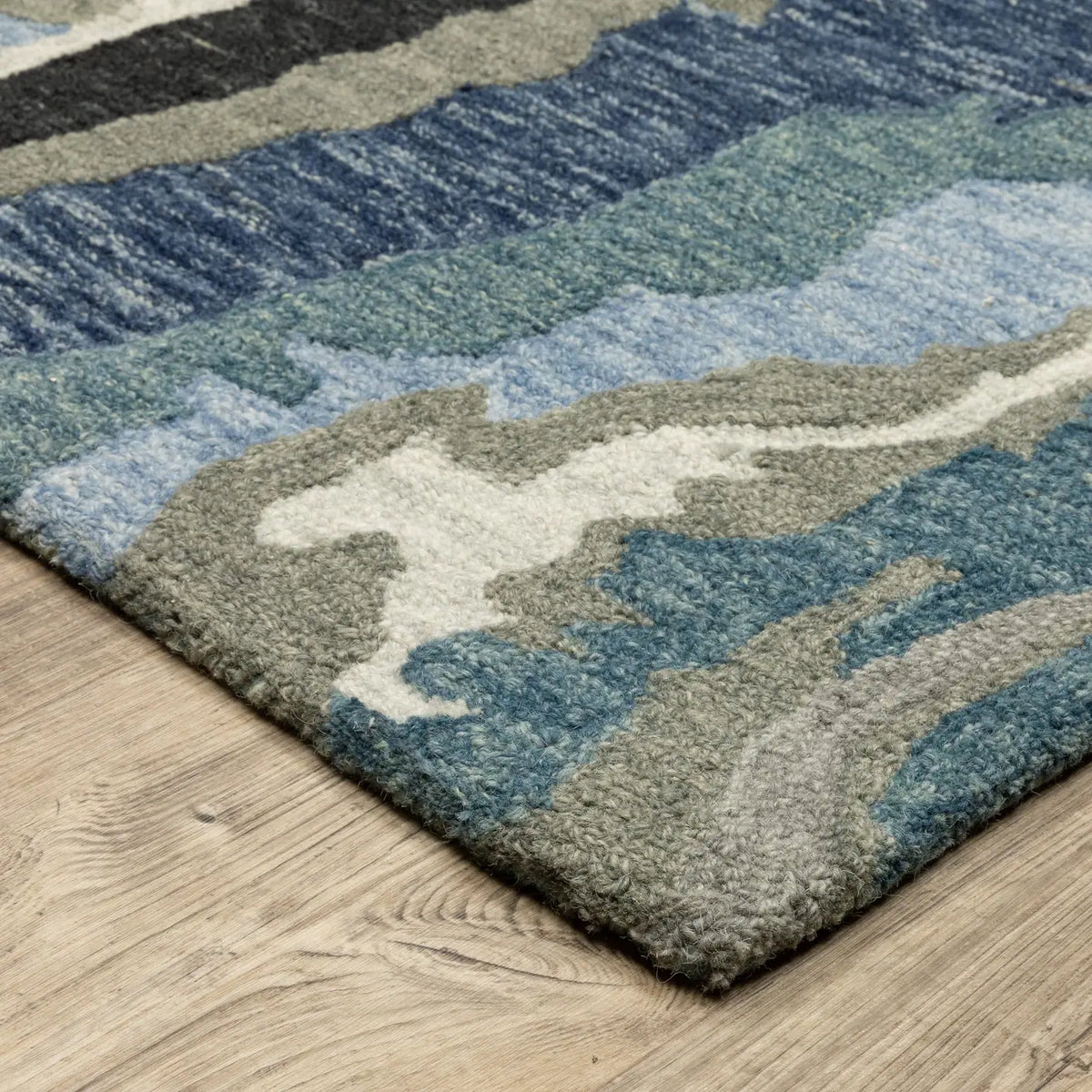 Oriental Weavers Sphinx Kipton KIP03 Blue Rugs - corner detail