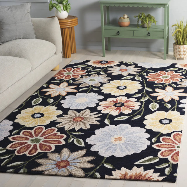 Safavieh Jardin 4'-0" x 6'-0" Rug in Black / Green