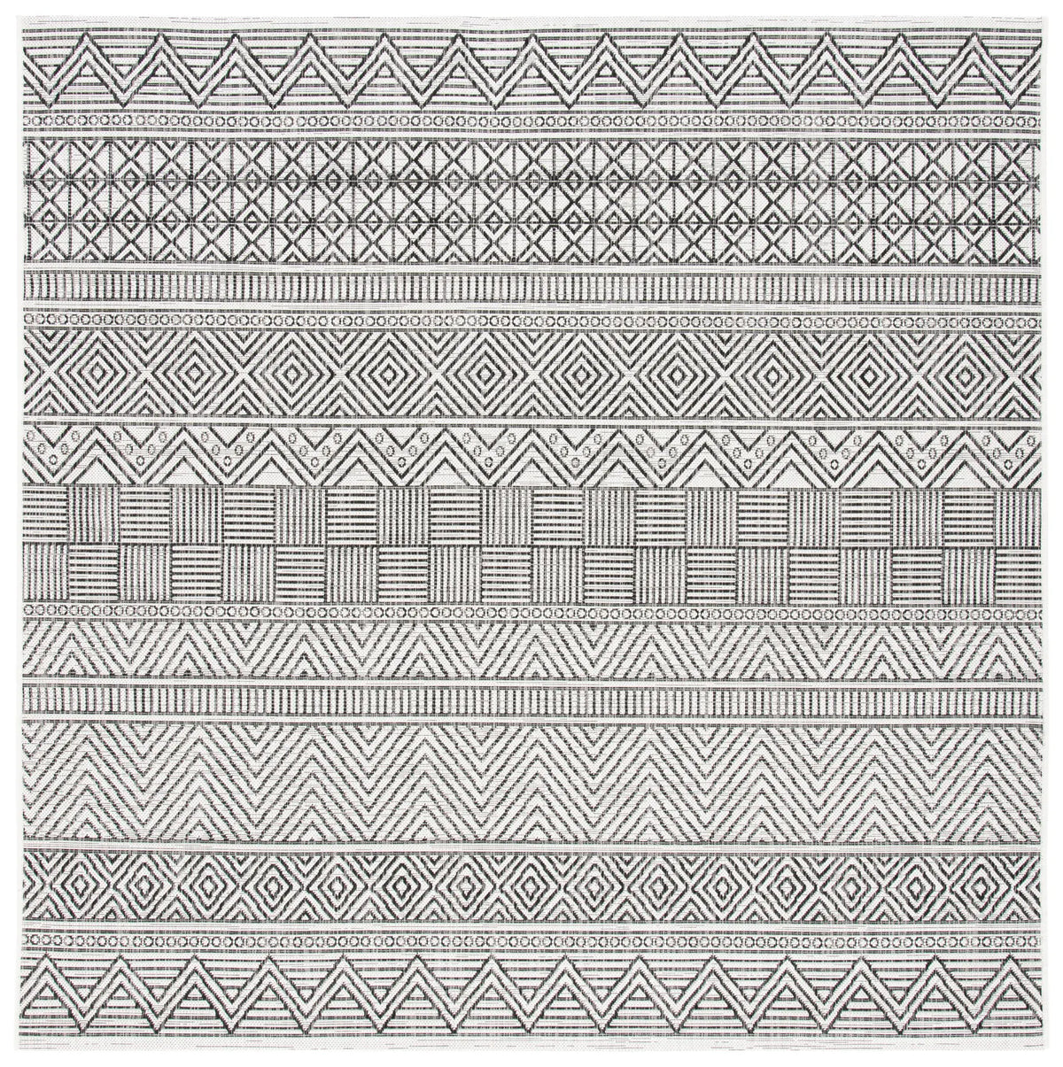 Safavieh Courtyard 6'-7" x 6'-7" Rug in Ivory / Black
