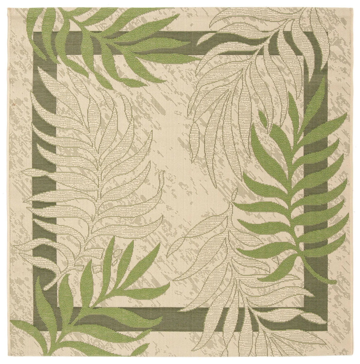 Safavieh Courtyard 5'-3" x 5'-3" Rug in Cream / Green