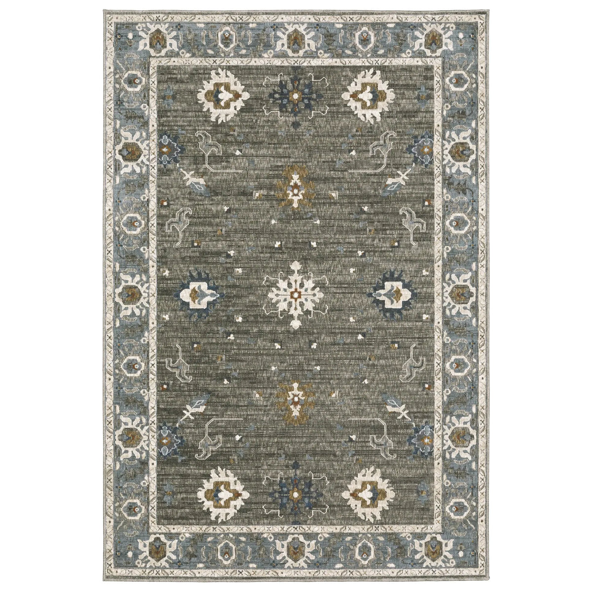 Oriental Weavers Sphinx Ellington Ell09 Grey/ Blue Rug - main flat