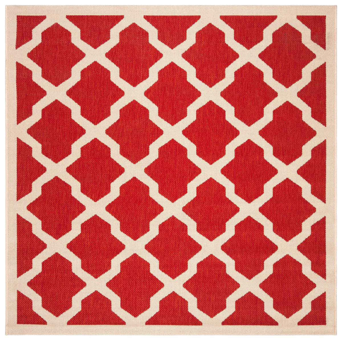 Safavieh Courtyard 5'-3" x 5'-3" Rug in Red / Bone