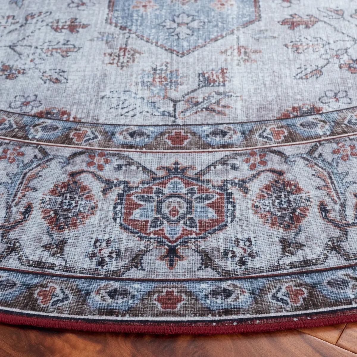 Safavieh Tucson 6'-0" x 6'-0" Rug in Light Blue / Rust