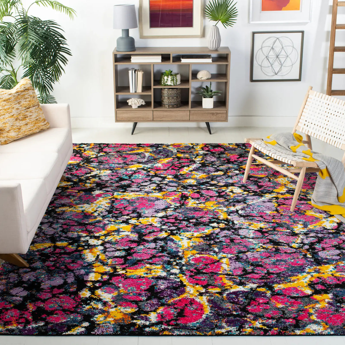 Safavieh Fiesta Shag 6'-7" x 9'-2" Rug in Lavander / Multi