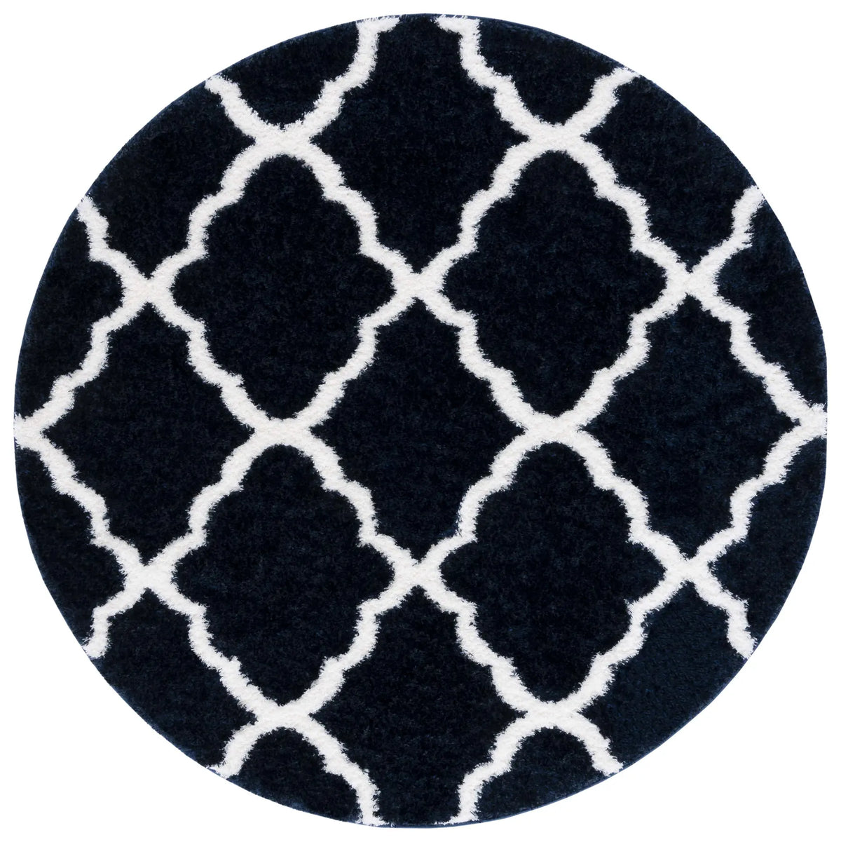 Safavieh Tahoe Shag 6'-7" x 6'-7" Rug in Navy / White