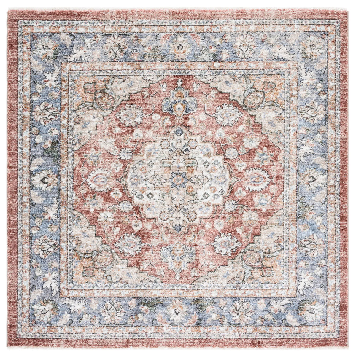 Safavieh Jasmine 5'-3" x 5'-3" Rug in Rust / Blue