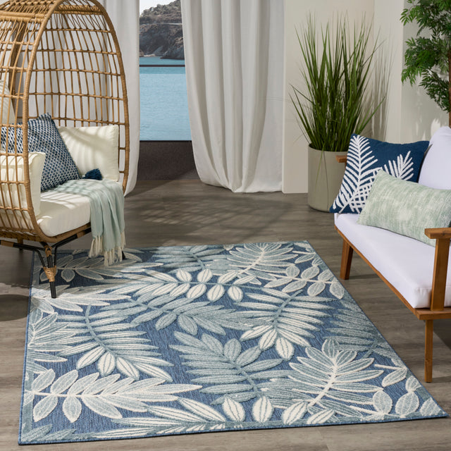 Nourison Aloha ALH18 Machine Made Blue Rug