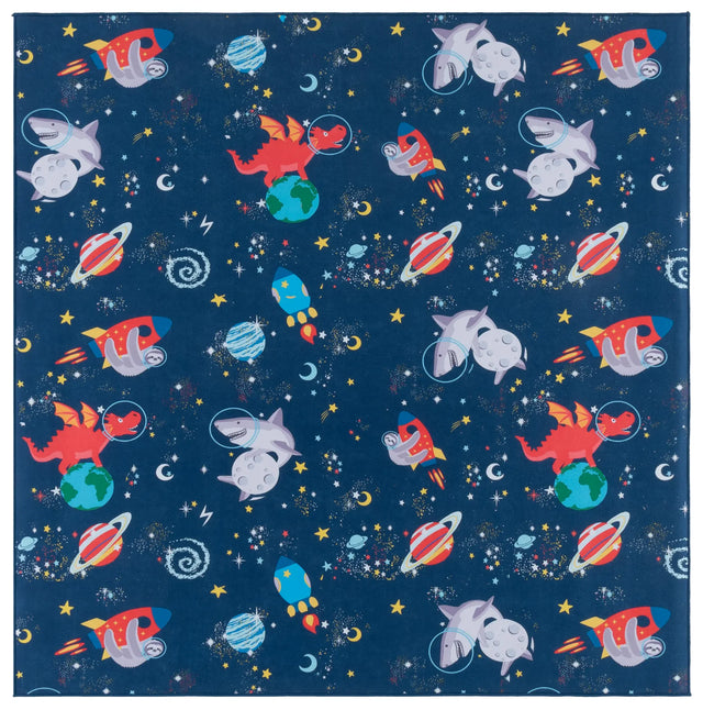 Safavieh Tacoma Kids 100 5'-0" x 5'-0" Rug in Navy / Rust