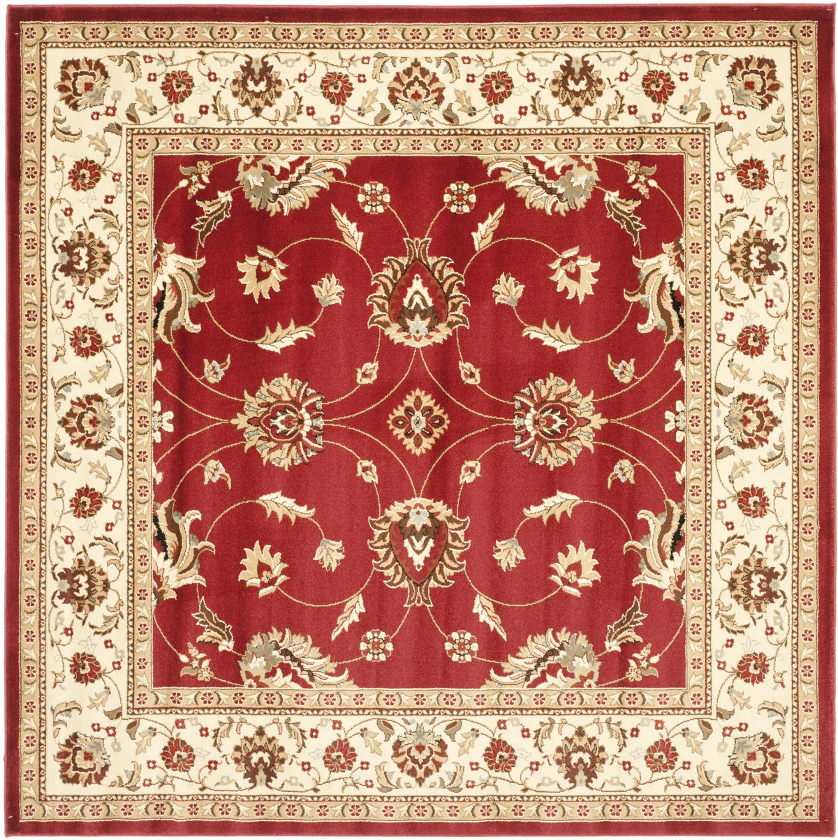 Safavieh Lyndhurst 6'-7" x 6'-7" Rug in Red / Ivory