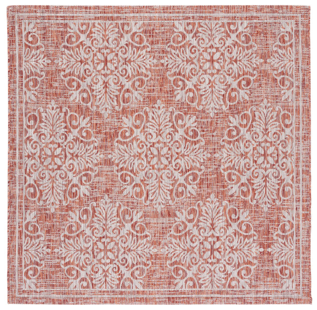 Safavieh Courtyard 6'-7" x 6'-7" Rug in Red / Ivory