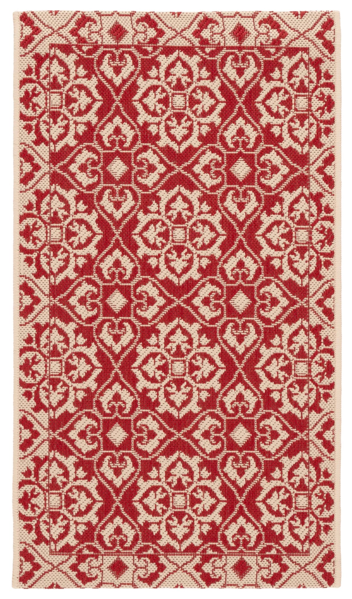 Safavieh Courtyard 2'-0" x 3'-7" Rug in Red / Creme