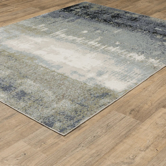 Oriental Weavers Sphinx Caravan 5571H Blue/ Green Rugs - angle detail