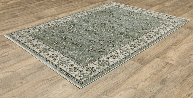 Oriental Weavers Sphinx KEIRA KEI07 Blue Floral Rugs - angle detail
