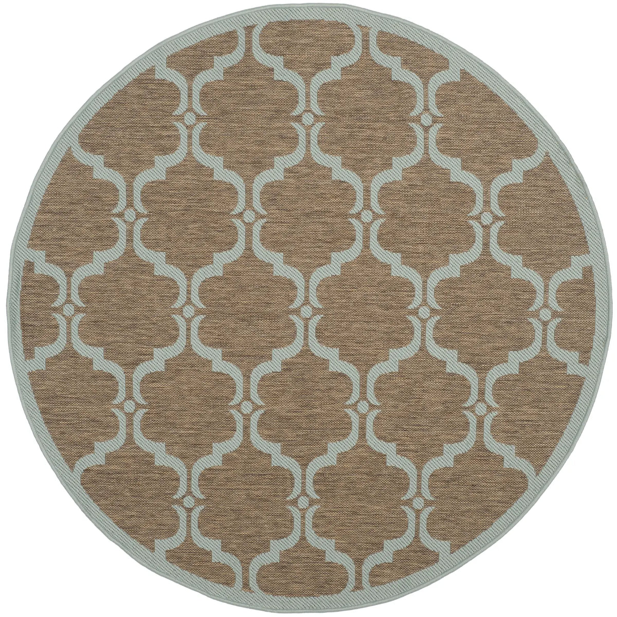 Safavieh Courtyard 5'-3" x 5'-3" Rug in Brown / Aqua