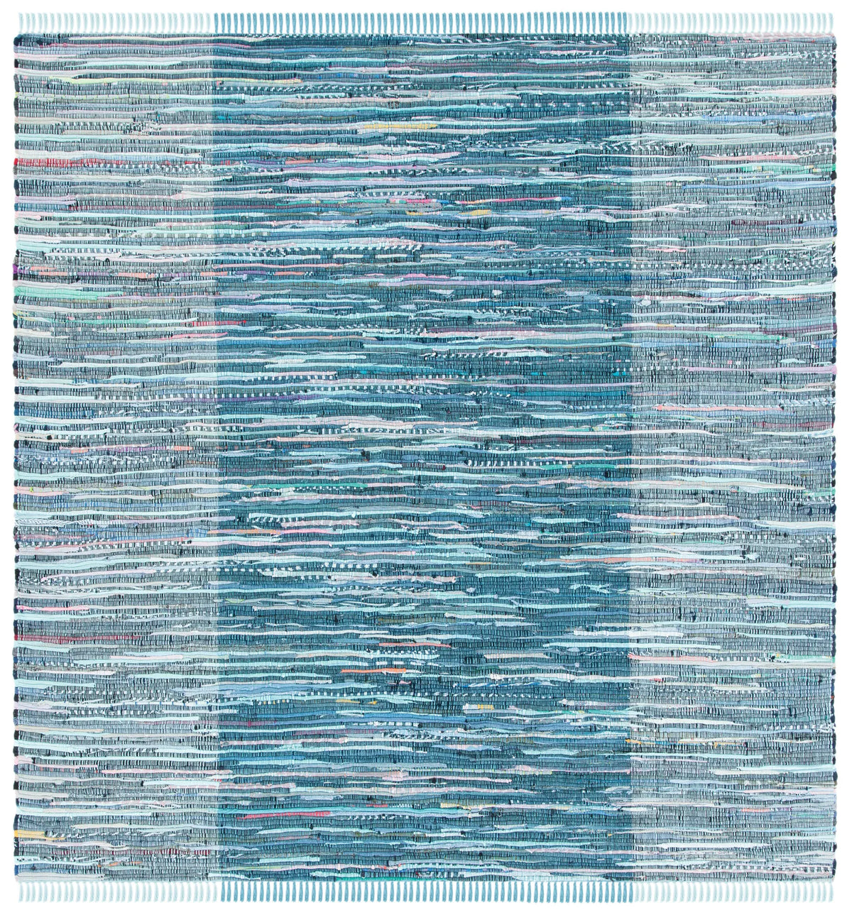 Safavieh Rag Rug 6'-0" x 6'-0" Rug in Light Blue / Grey