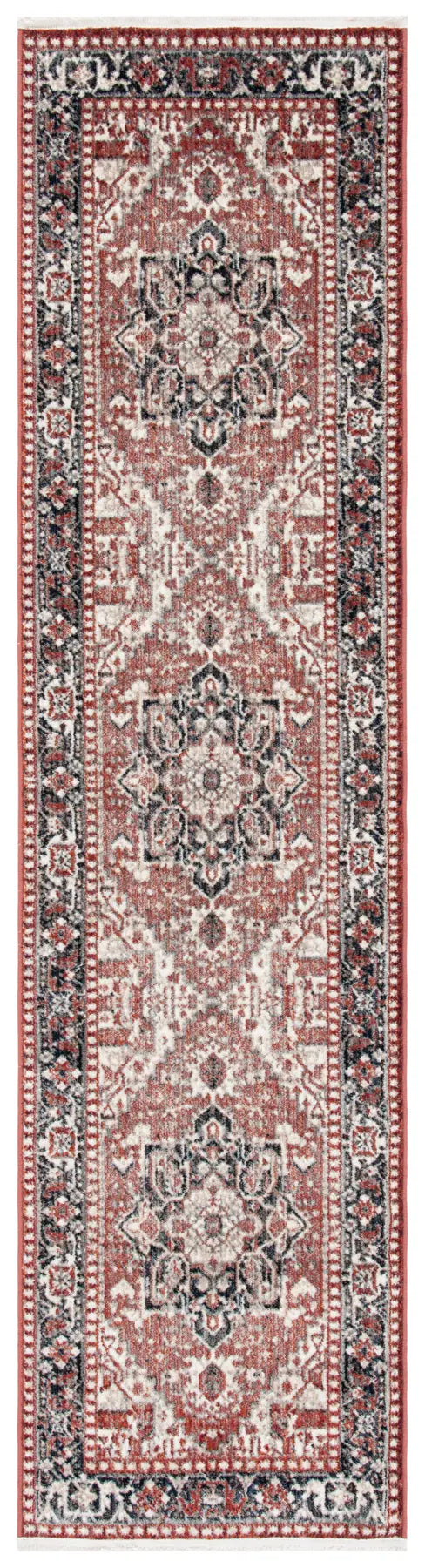 Safavieh Herat 300 2'-0" x 8'-0" Rug in Rust / Black