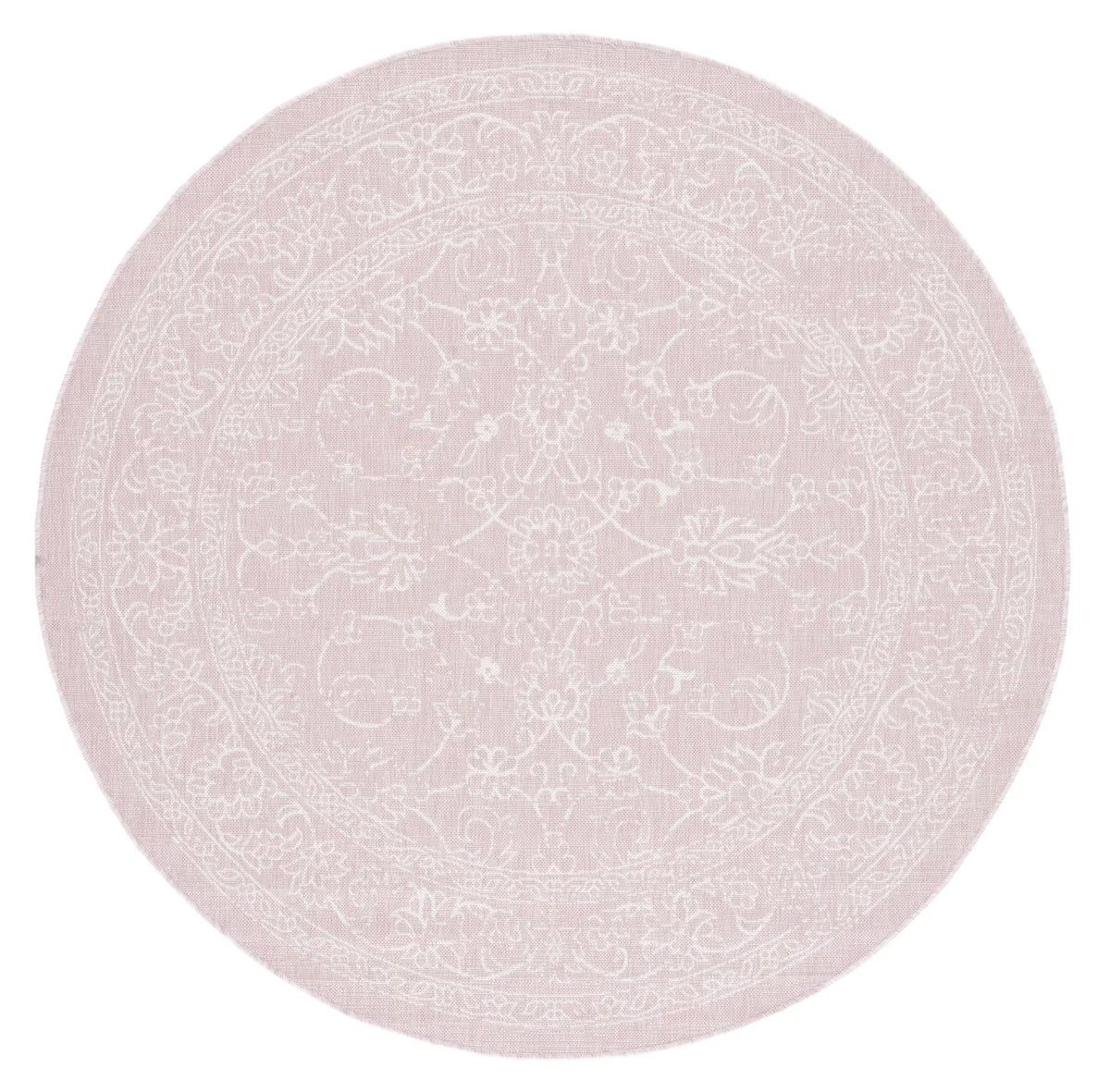 Safavieh Courtyard 6'-7" x 6'-7" Rug in Soft Pink / Ivory