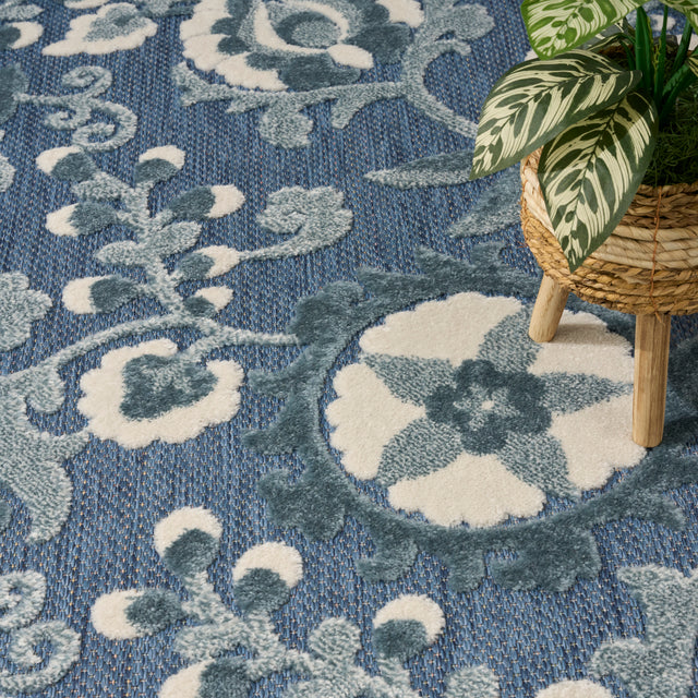 Nourison Aloha ALH17 Machine Made Blue Rug