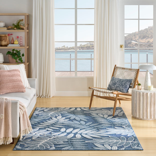 Nourison Aloha ALH18 Machine Made Blue Rug