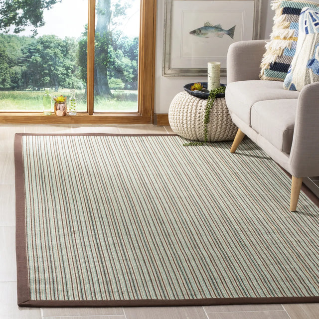 Safavieh Natural Fiber 4'-0" x 6'-0" Rug in Teal / Brown