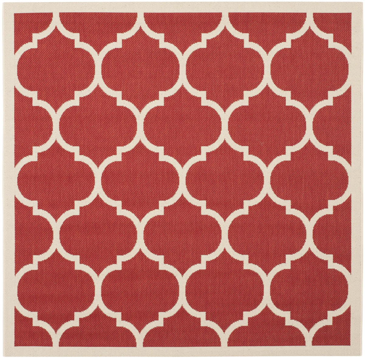 Safavieh Courtyard 5'-3" x 5'-3" Rug in Red / Bone
