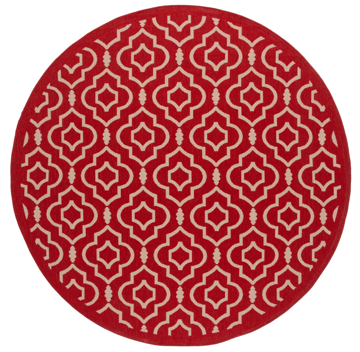 Safavieh Courtyard 7'-10" x 7'-10" Rug in Red / Bone