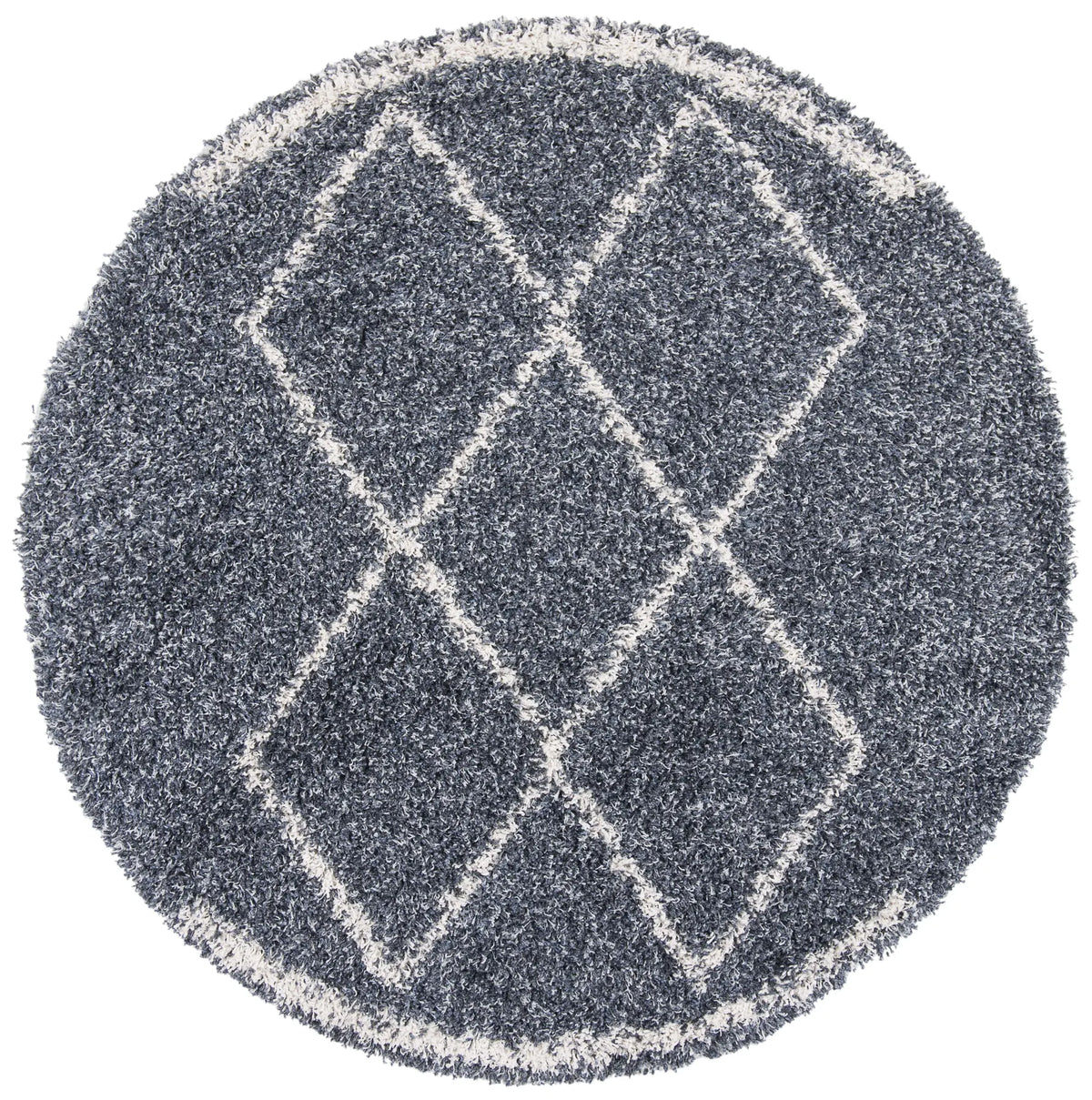 Safavieh Pro Lux Shag 400 6'-7" x 6'-7" Rug in Blue / Creme