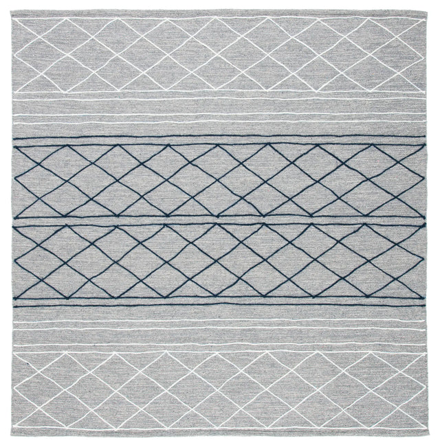 Safavieh Striped Kilim 7'-0" x 7'-0" Rug in Silver / Grey
