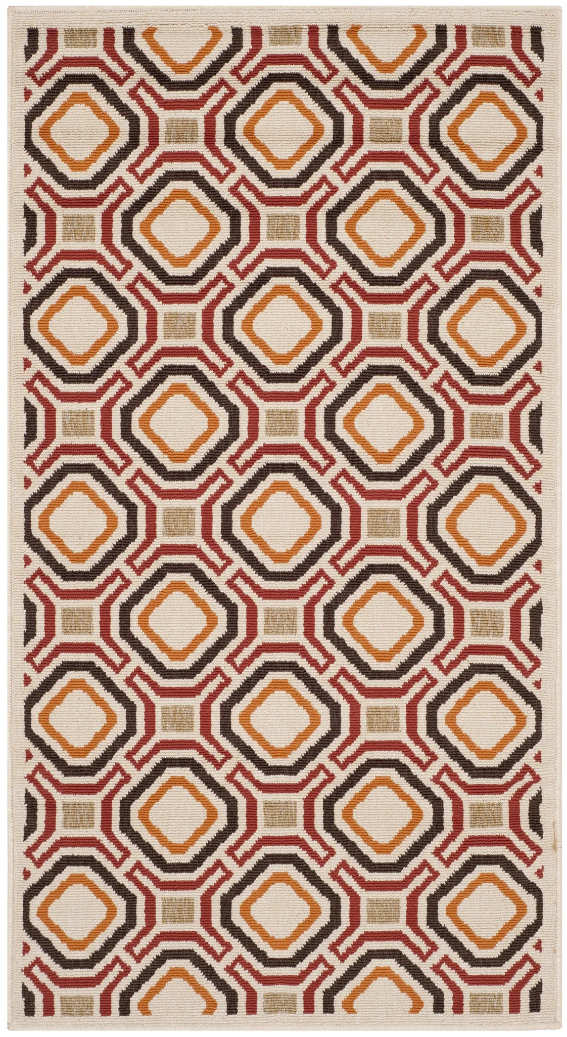 Safavieh Veranda 2'-7" x 5'-0" Rug in Creme / Red