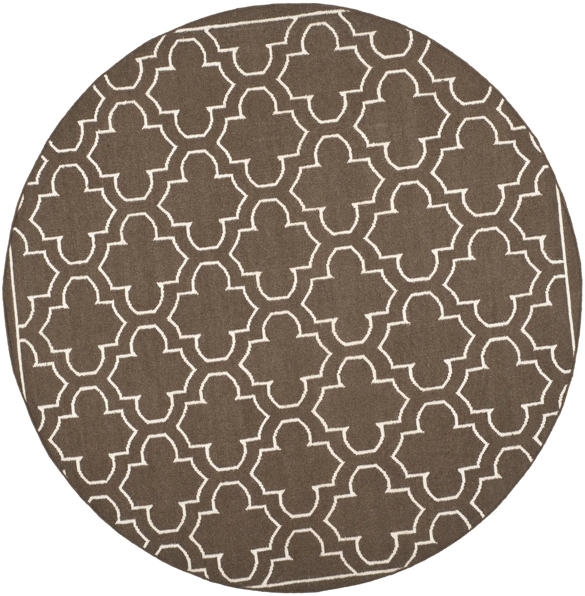 Safavieh Dhurries 7'-0" x 7'-0" Rug in Brown / Ivory