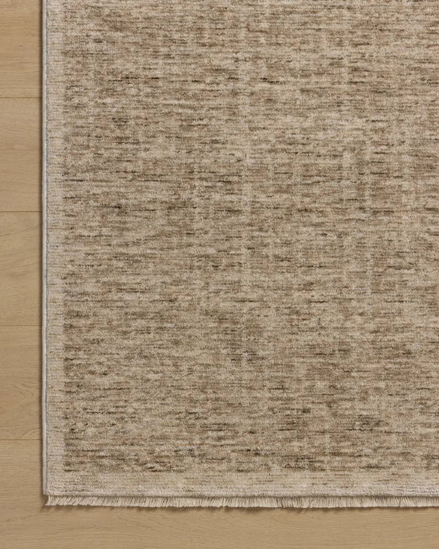 Loloi Winston WIT-01 Taupe / Bone Rug - corner on wood