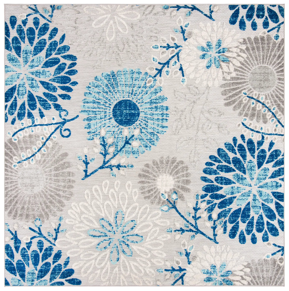 Safavieh Cabana 6'-7" x 6'-7" Rug in Grey / Blue