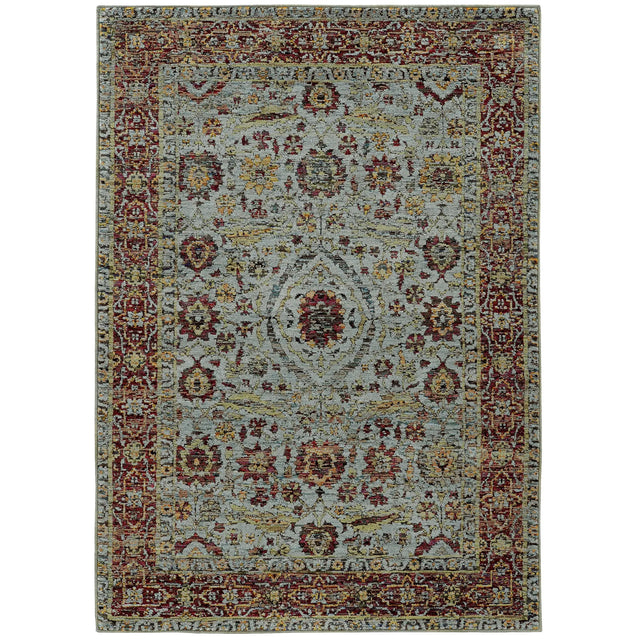 Oriental Weavers Sphinx Andorra 7155A Blue/Red Rugs - main flat
