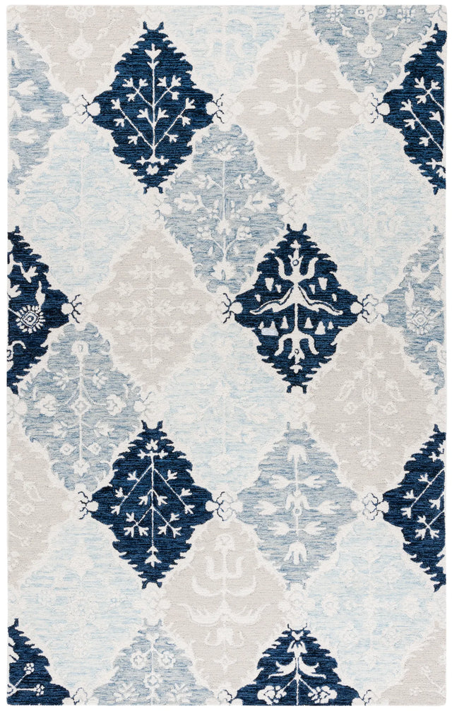 Safavieh Ebony 4'-0" x 6'-0" Rug in Blue / Ivory