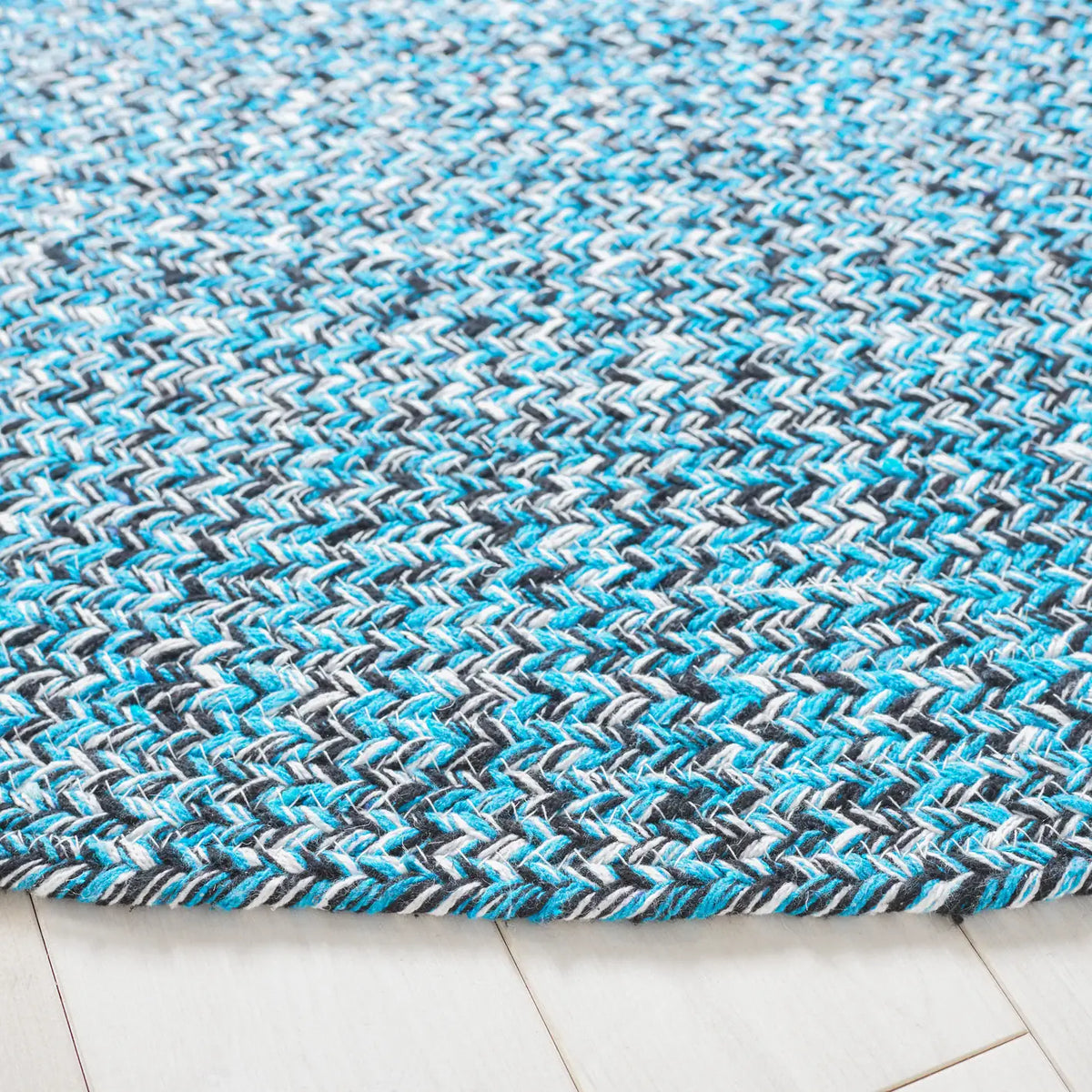 Safavieh Braided 5'-0" x 5'-0" Rug in Blue / Black