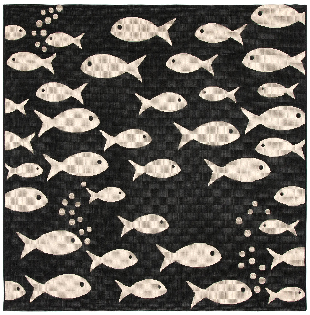 Safavieh Courtyard 6'-7" x 6'-7" Rug in Black / Beige