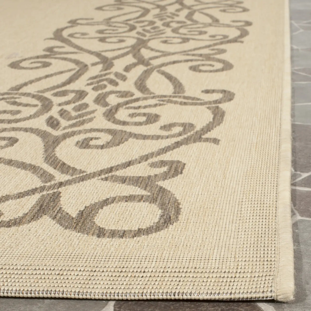 Safavieh Courtyard 6'-7" x 9'-6" Rug in Natural / Brown